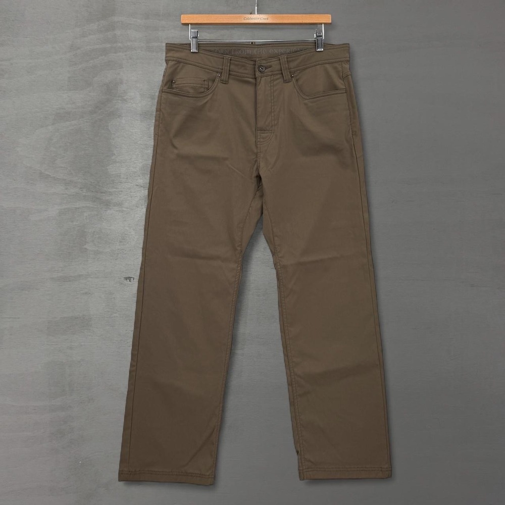 Prana Zion Slim Fit Pants Brown Stretch Nylon Outdoor Hiking 34 x 30